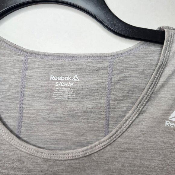 Reebok Everyday Marled Silver Sconce Heather Soft Slim Fit Training T-Shirt S - Picture 3 of 6